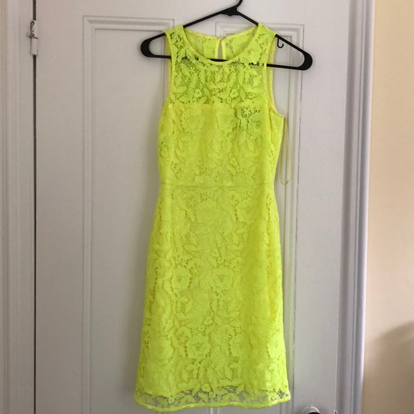 Jcrew Neon lace dress Sz 00 - Picture 1 of 4